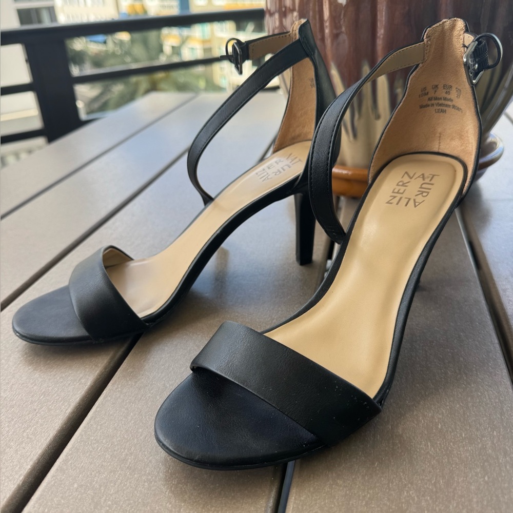 Naturalizer Black Stiletto Heels with Ankle Strap